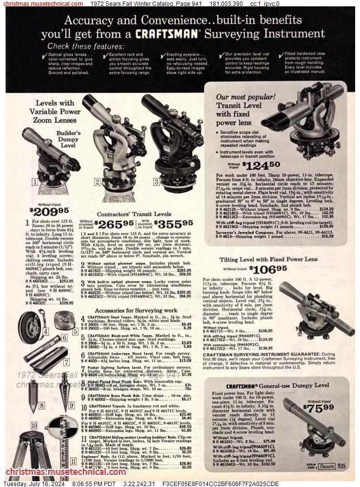 1972 Sears Fall Winter Catalog, Page 941