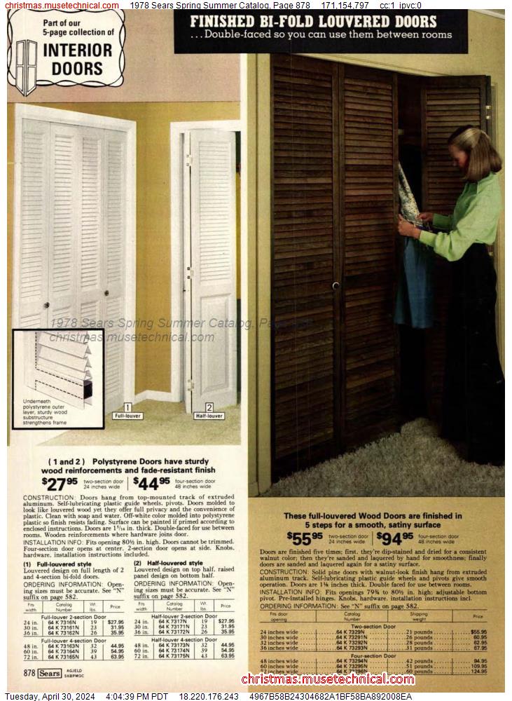 1978 Sears Spring Summer Catalog, Page 878