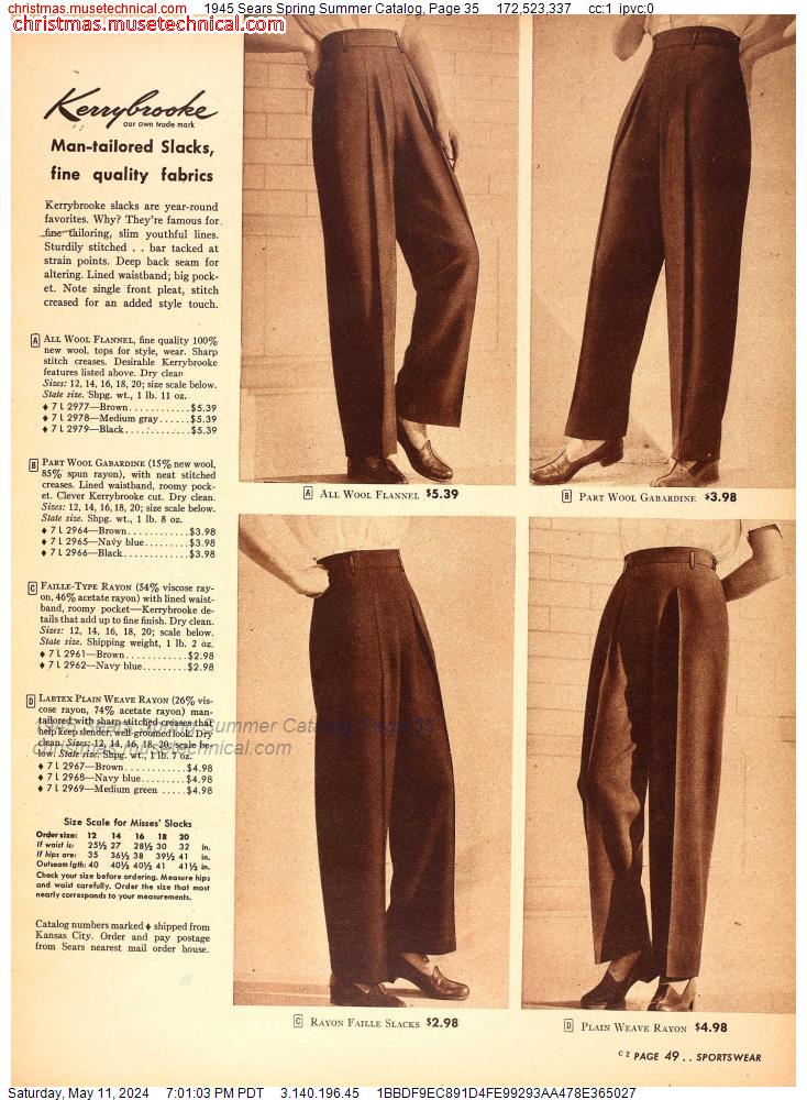 1945 Sears Spring Summer Catalog, Page 35