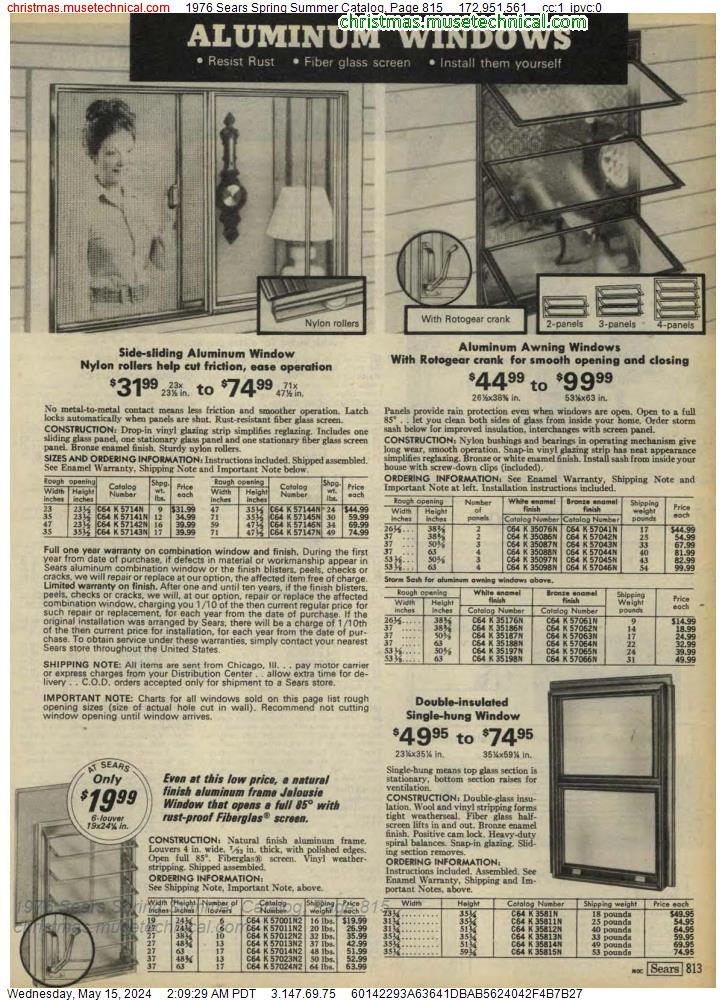 1976 Sears Spring Summer Catalog, Page 815