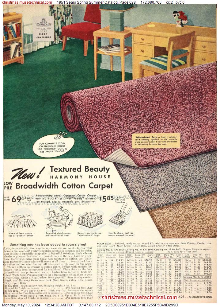 1951 Sears Spring Summer Catalog, Page 628