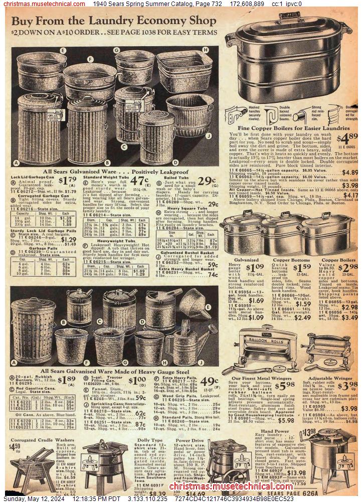 1940 Sears Spring Summer Catalog, Page 732