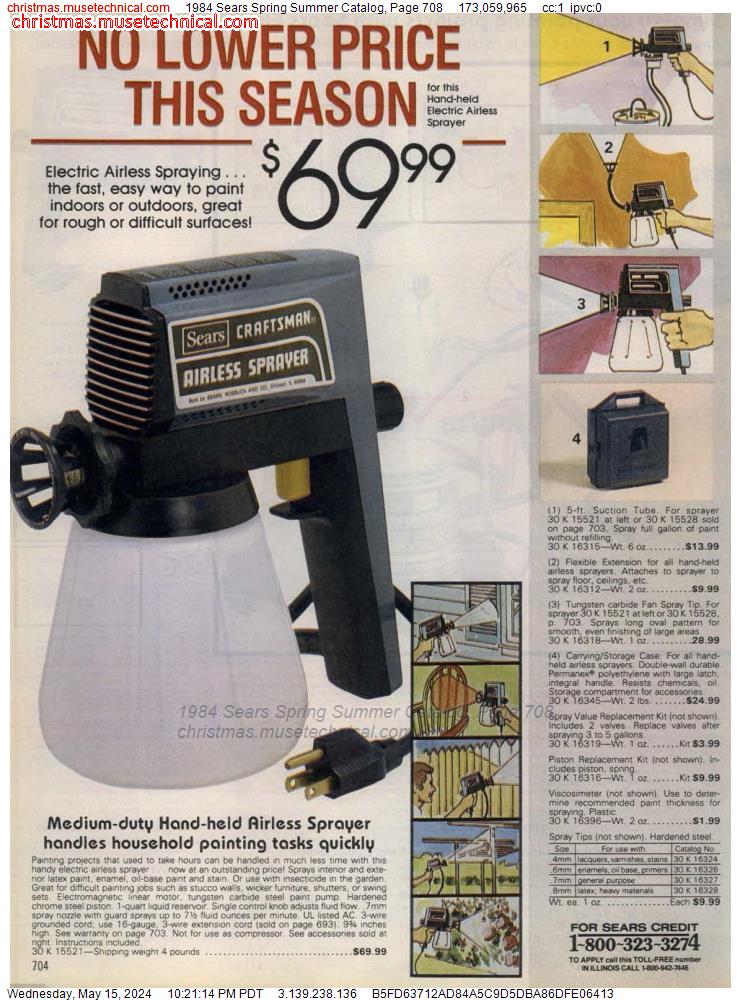 1984 Sears Spring Summer Catalog, Page 708