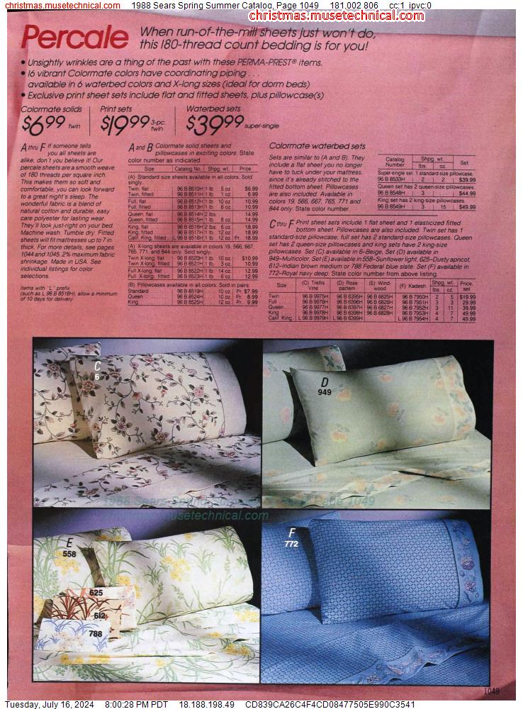 1988 Sears Spring Summer Catalog, Page 1049