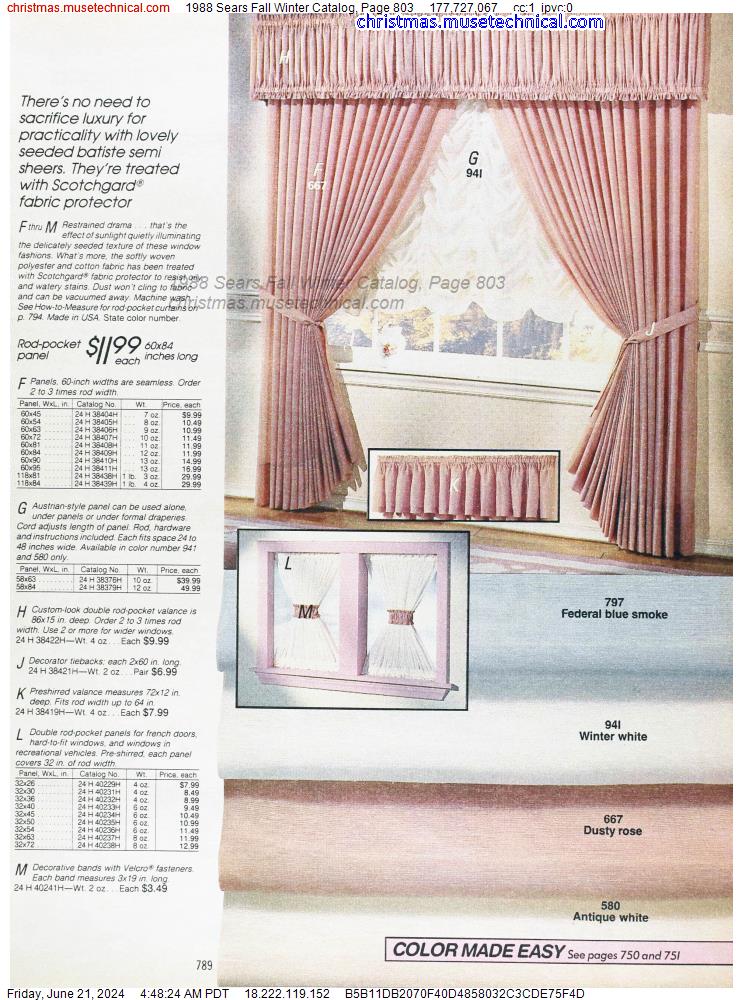 1988 Sears Fall Winter Catalog, Page 803
