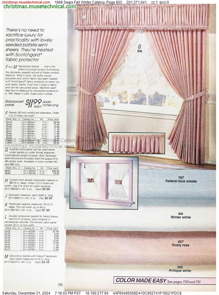 1988 Sears Fall Winter Catalog, Page 803