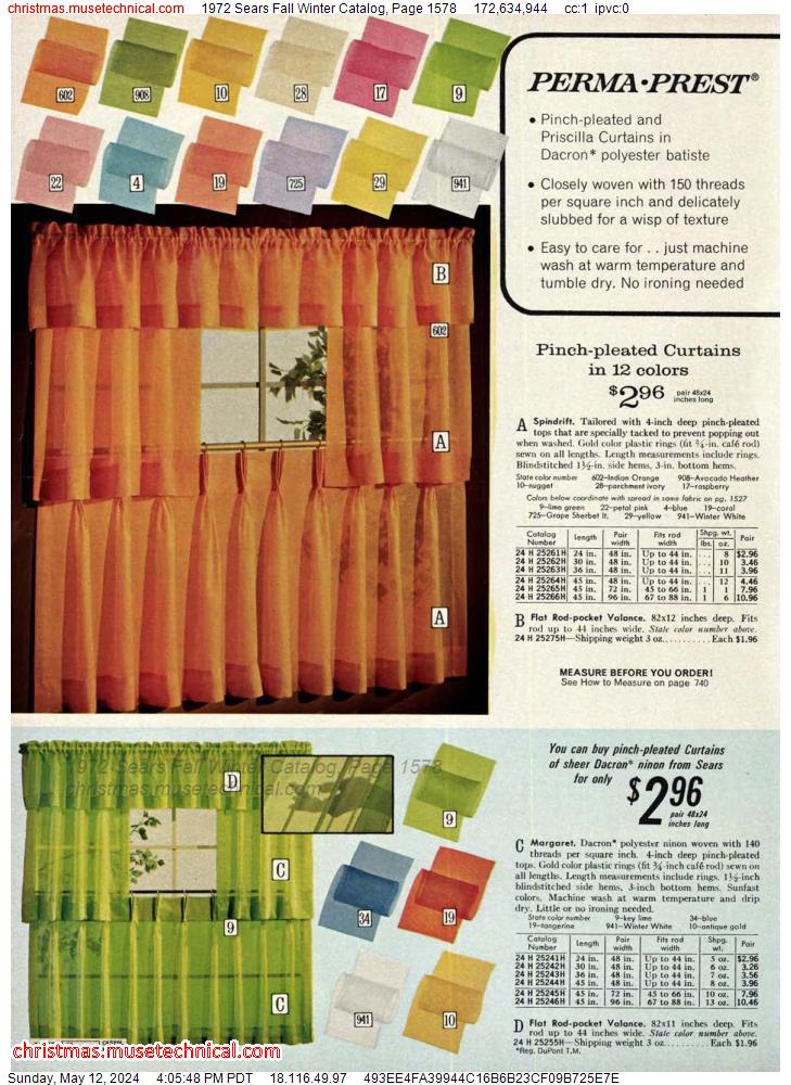 1972 Sears Fall Winter Catalog, Page 1578