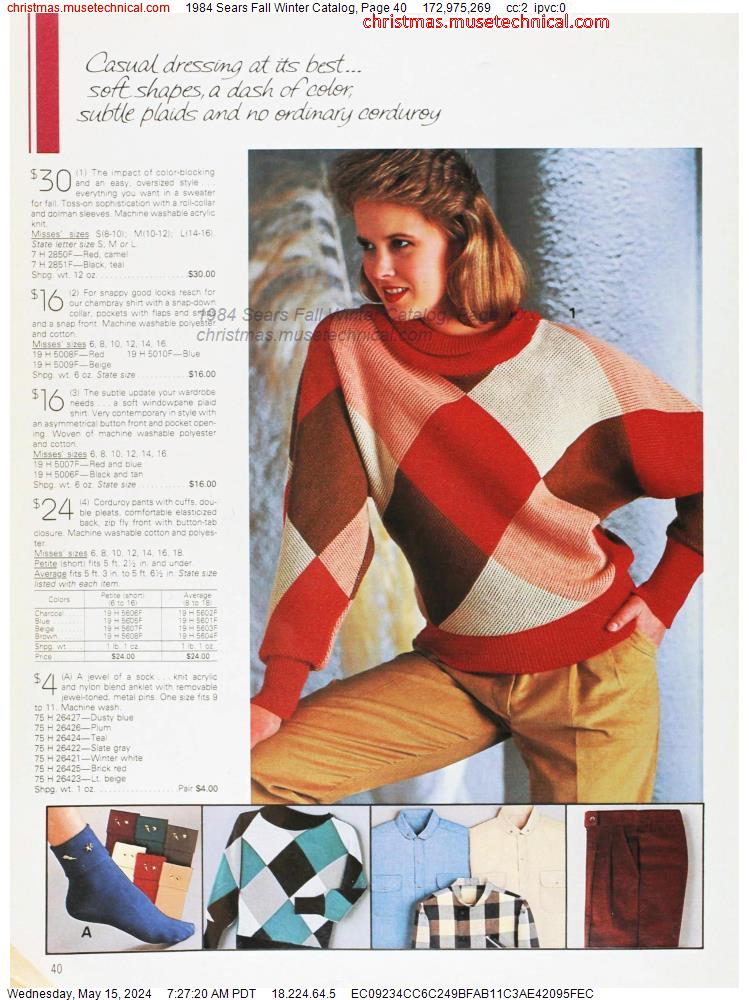 1984 Sears Fall Winter Catalog, Page 40