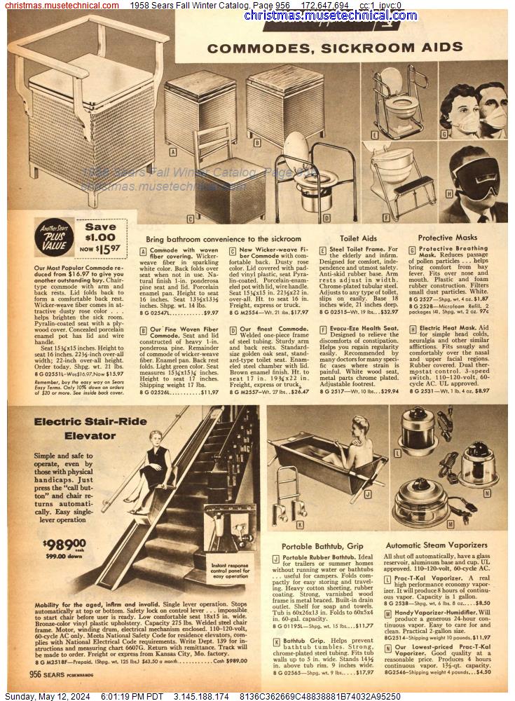 1958 Sears Fall Winter Catalog, Page 956