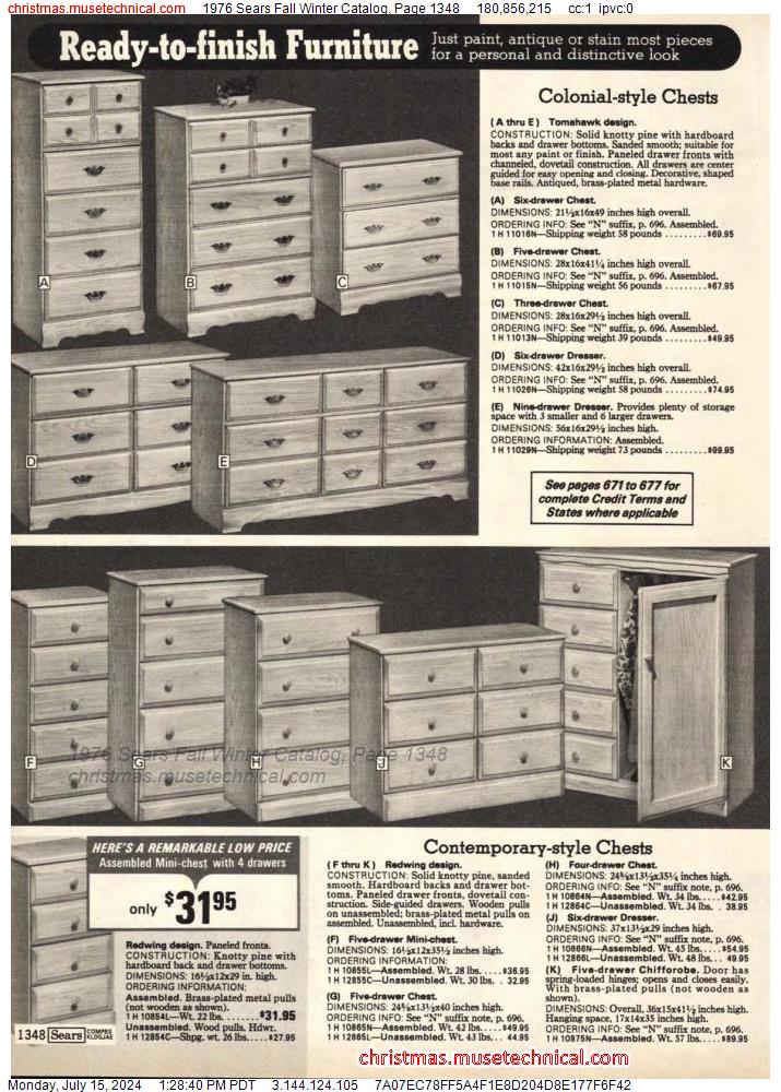 1976 Sears Fall Winter Catalog, Page 1348