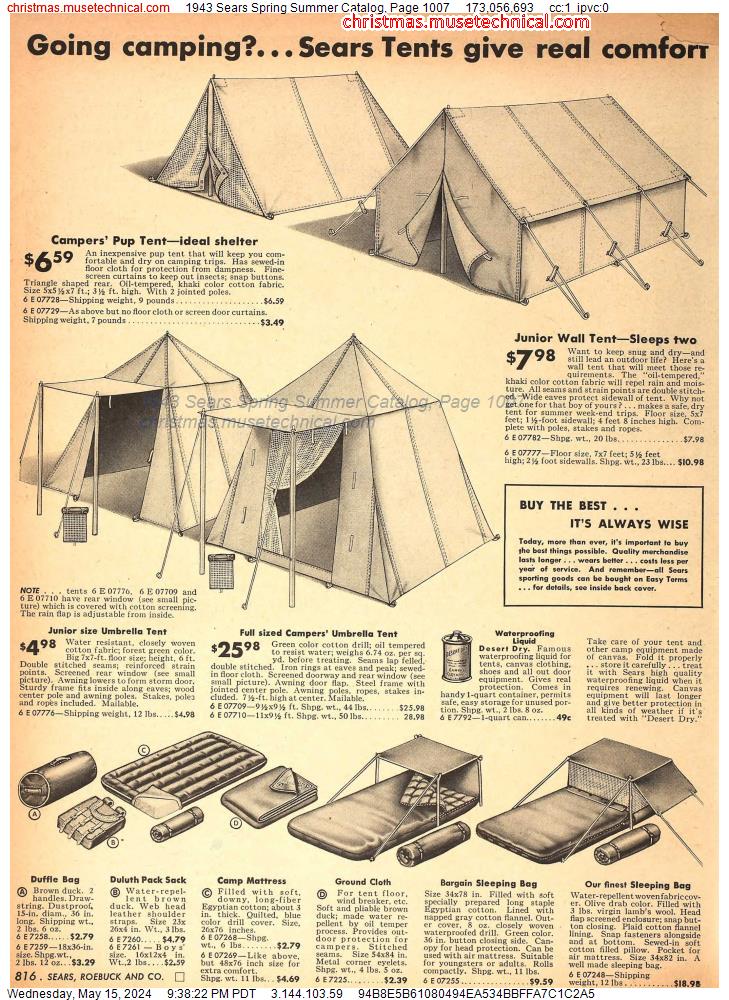 1943 Sears Spring Summer Catalog, Page 1007