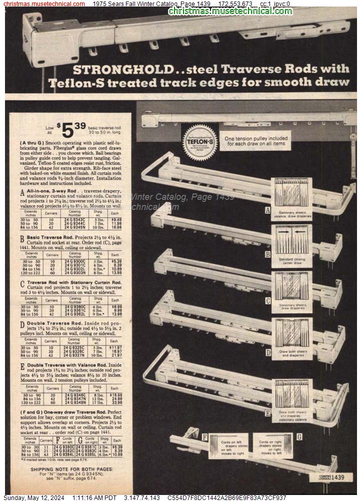1975 Sears Fall Winter Catalog, Page 1439