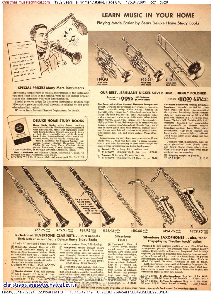1952 Sears Fall Winter Catalog, Page 876