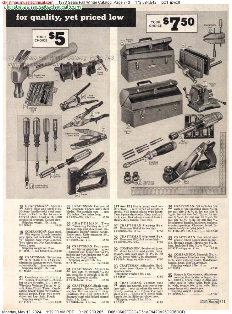 1973 Sears Fall Winter Catalog, Page 743