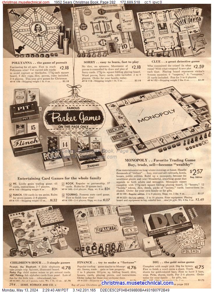 1952 Sears Christmas Book, Page 282