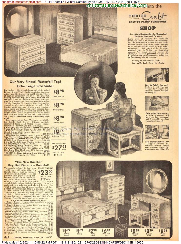 1941 Sears Fall Winter Catalog, Page 1034