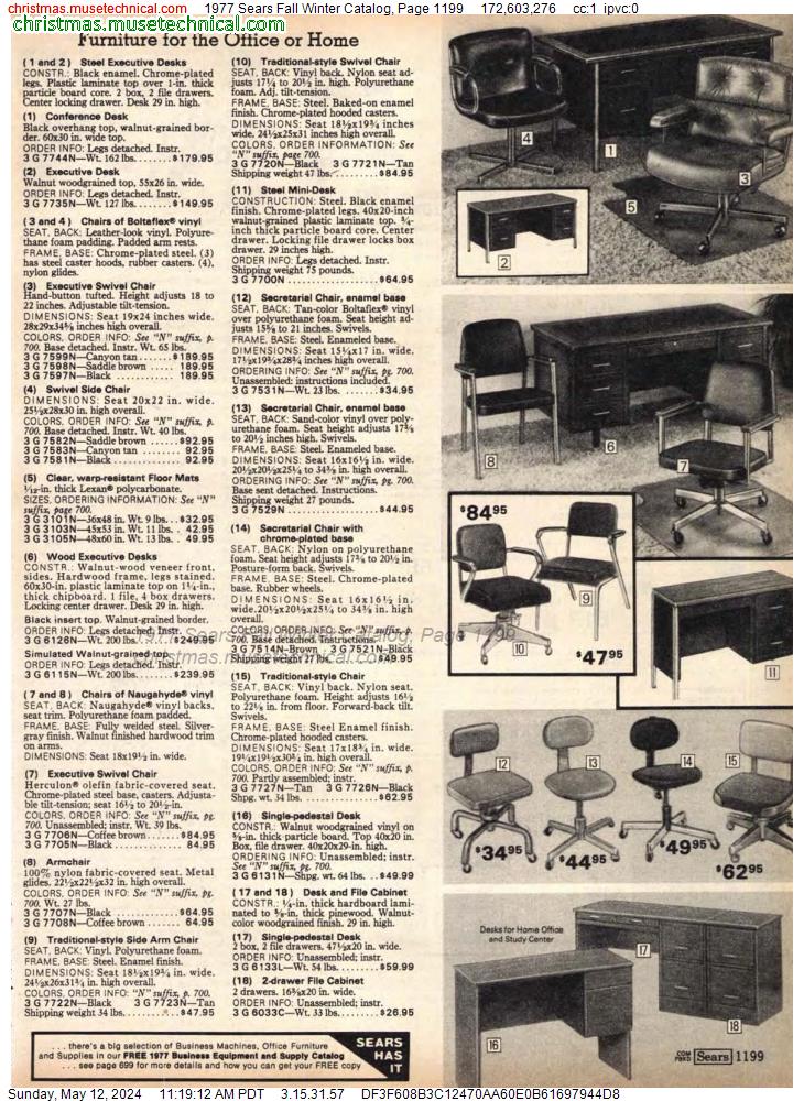 1977 Sears Fall Winter Catalog, Page 1199