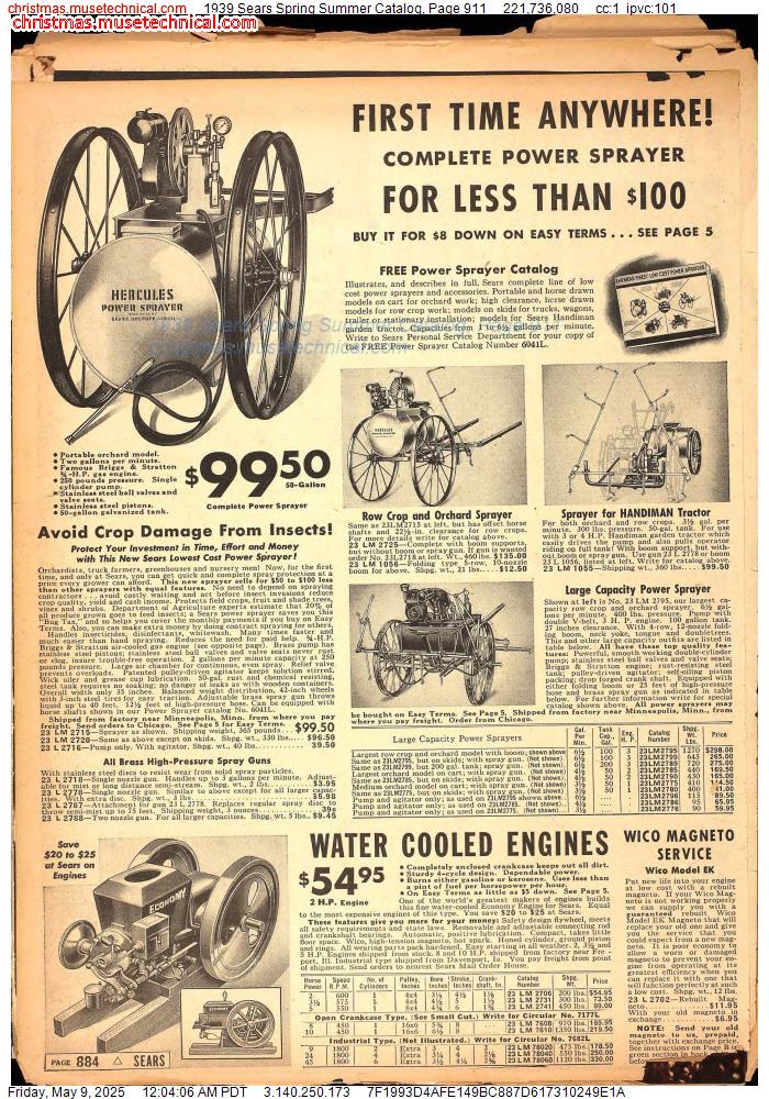 1939 Sears Spring Summer Catalog, Page 911
