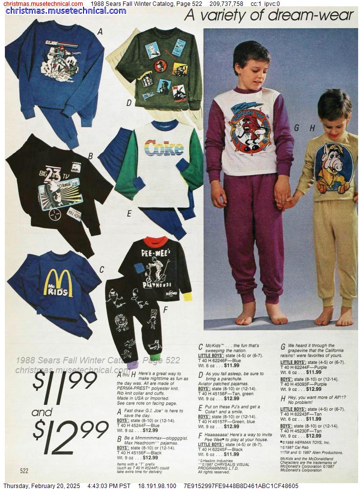 1988 Sears Fall Winter Catalog, Page 522