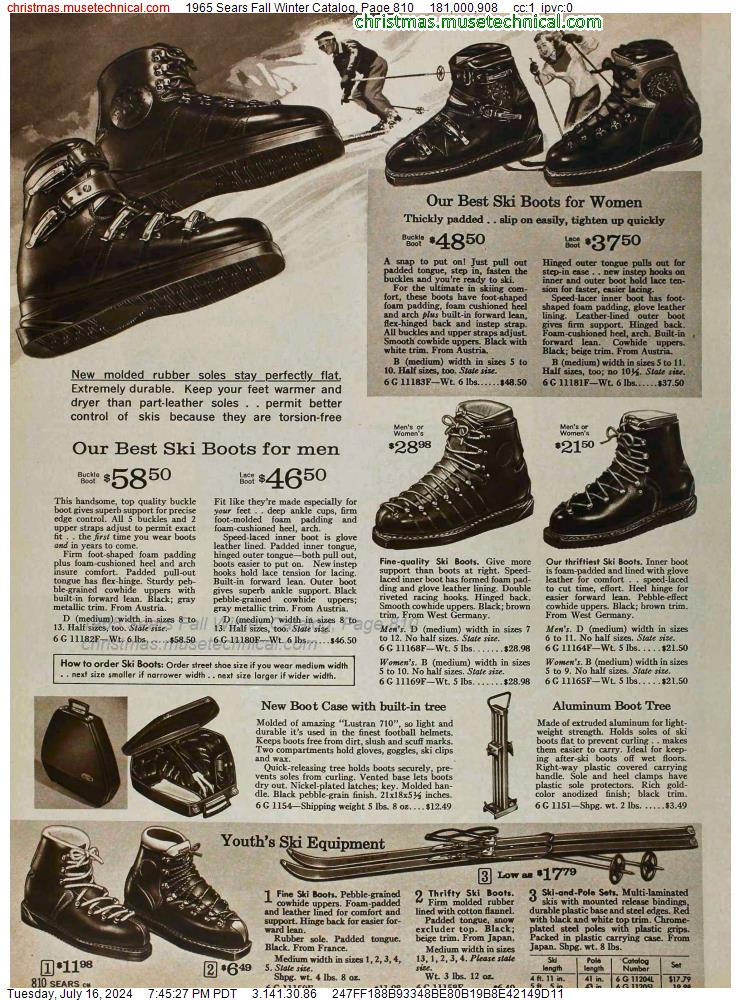 1965 Sears Fall Winter Catalog, Page 810