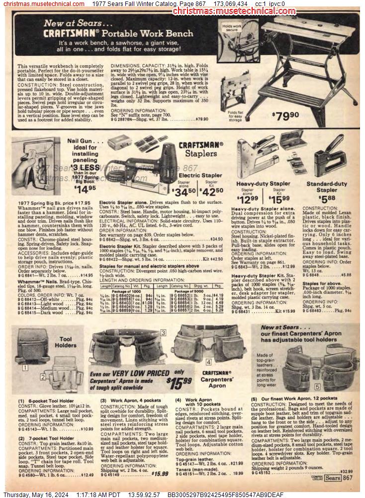 1977 Sears Fall Winter Catalog, Page 867