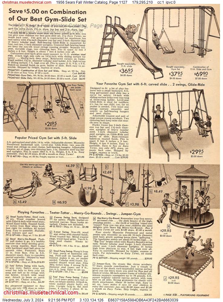 1956 Sears Fall Winter Catalog, Page 1127