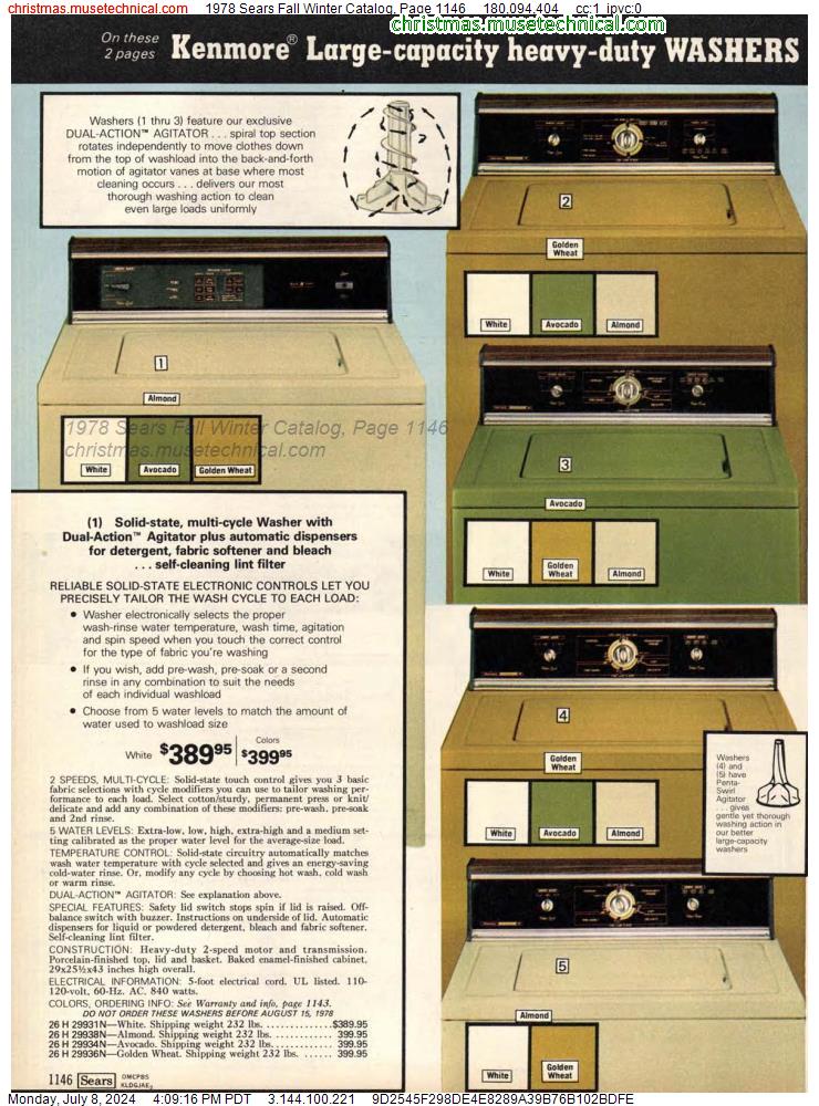 1978 Sears Fall Winter Catalog, Page 1146