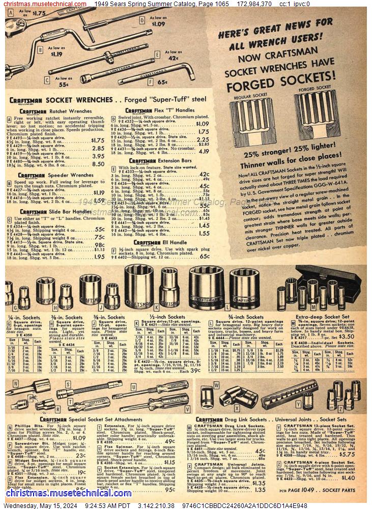1949 Sears Spring Summer Catalog, Page 1065