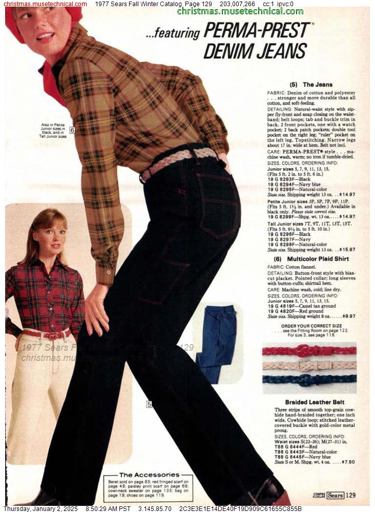 1977 Sears Fall Winter Catalog, Page 129