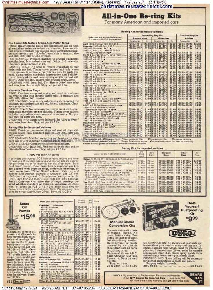 1977 Sears Fall Winter Catalog, Page 812