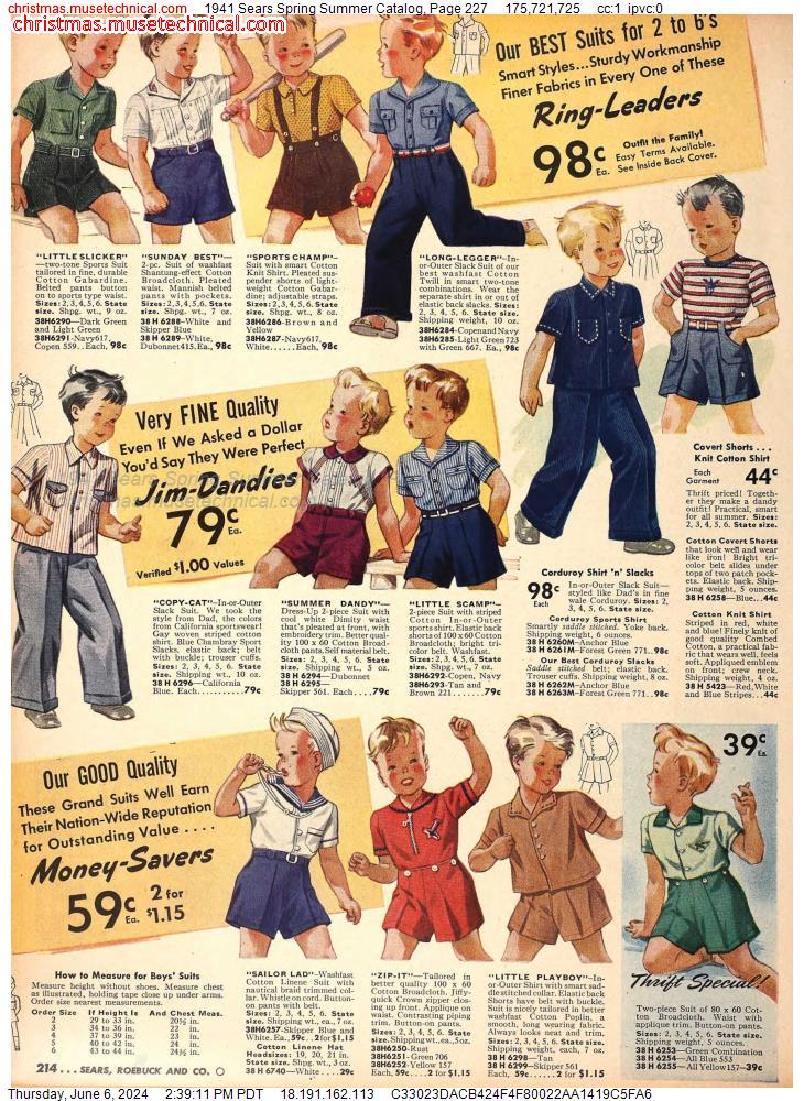 1941 Sears Spring Summer Catalog, Page 227