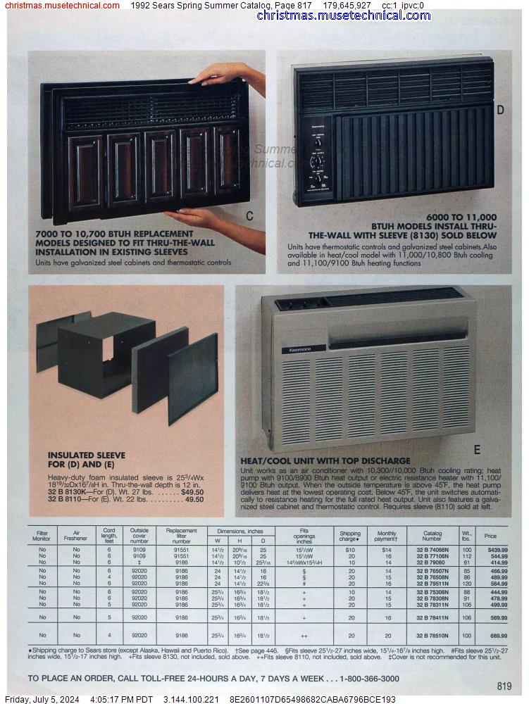 1992 Sears Spring Summer Catalog, Page 817
