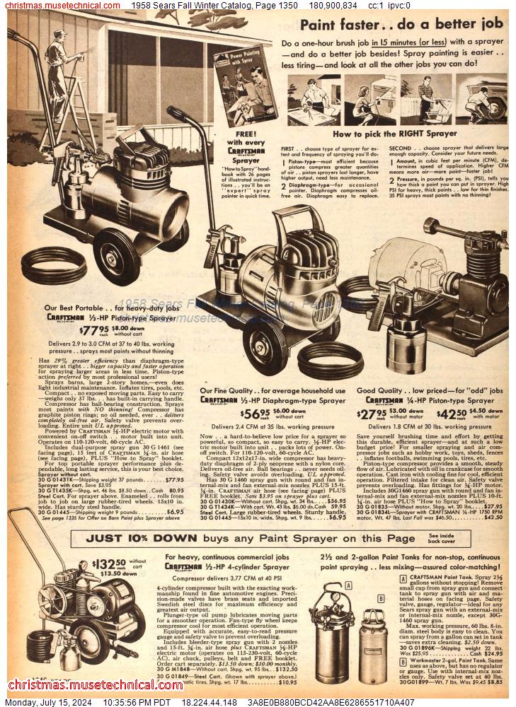 1958 Sears Fall Winter Catalog, Page 1350