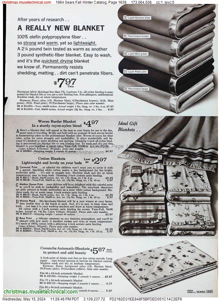 1964 Sears Fall Winter Catalog, Page 1639