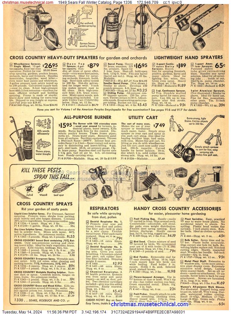 1949 Sears Fall Winter Catalog, Page 1336
