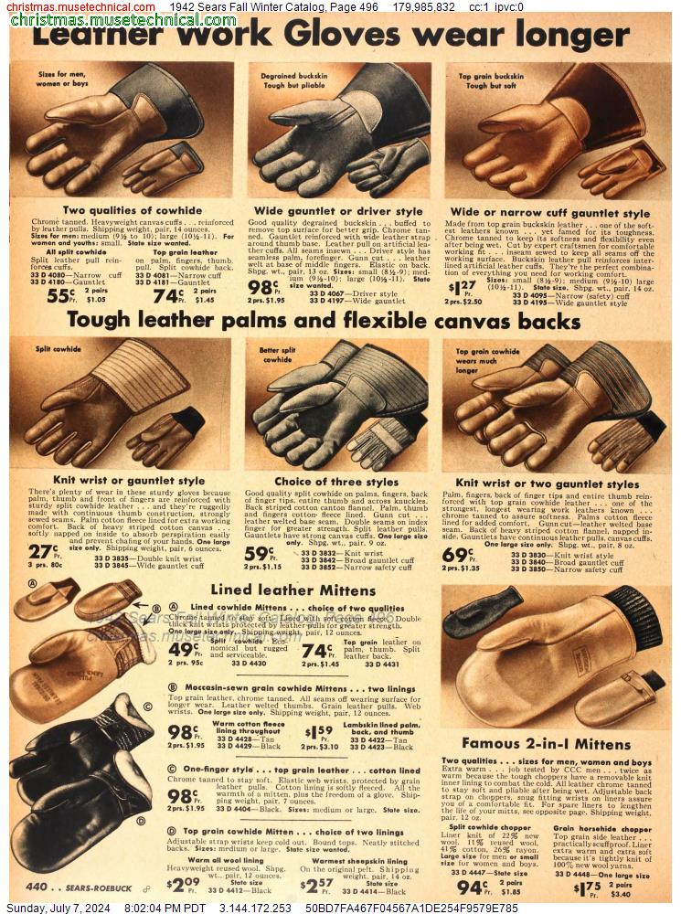 1942 Sears Fall Winter Catalog, Page 496