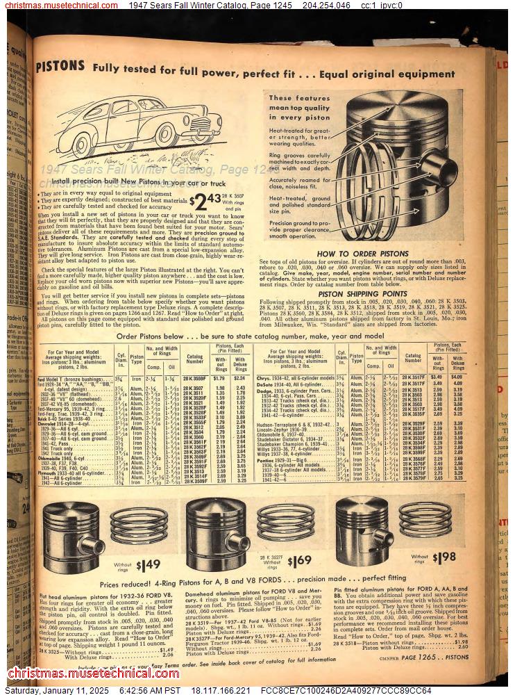 1947 Sears Fall Winter Catalog, Page 1245