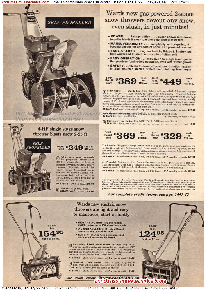 1970 Montgomery Ward Fall Winter Catalog, Page 1392