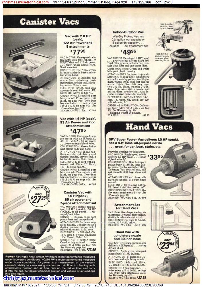 1977 Sears Spring Summer Catalog, Page 920