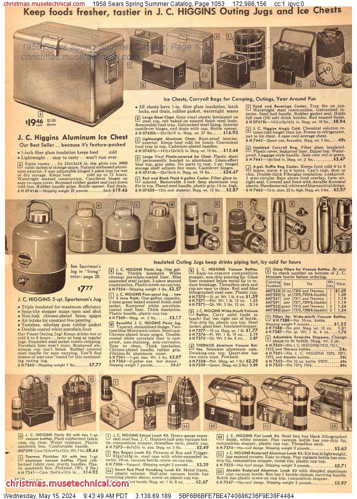 1958 Sears Spring Summer Catalog, Page 1053