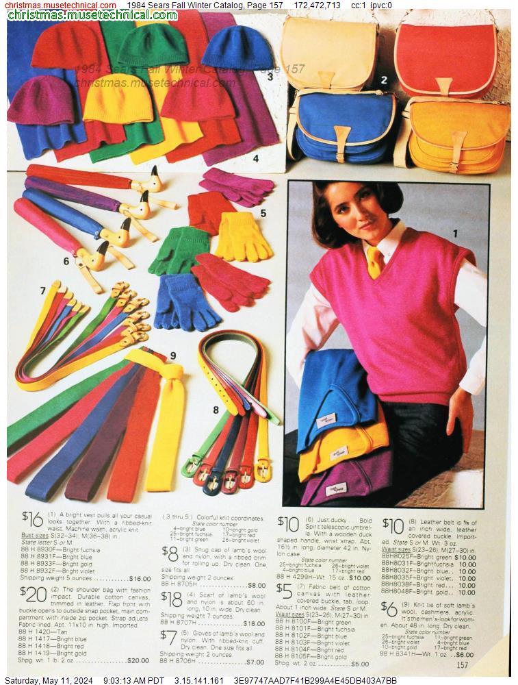 1984 Sears Fall Winter Catalog, Page 157