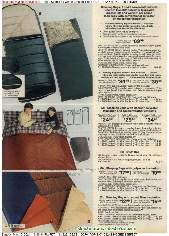 1980 Sears Fall Winter Catalog, Page 1274