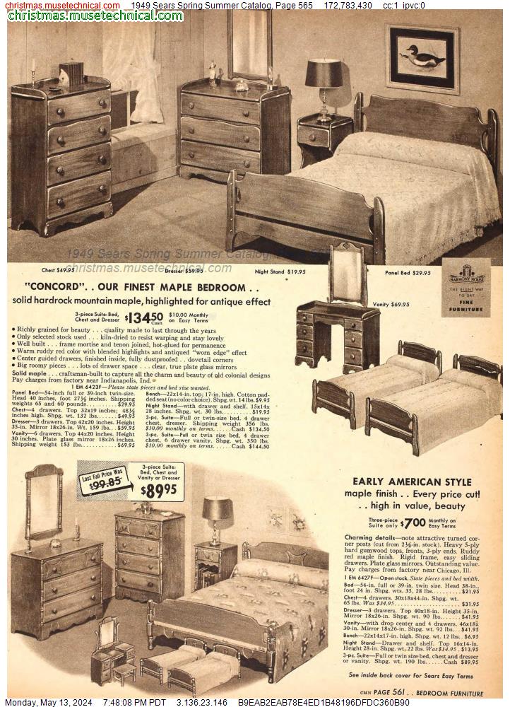 1949 Sears Spring Summer Catalog, Page 565