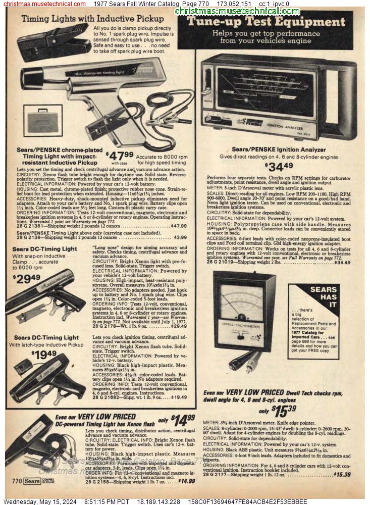 1977 Sears Fall Winter Catalog, Page 770