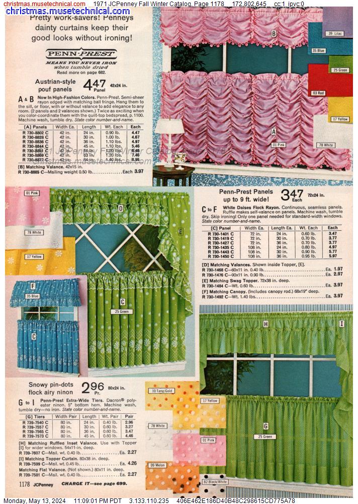 1971 JCPenney Fall Winter Catalog, Page 1178