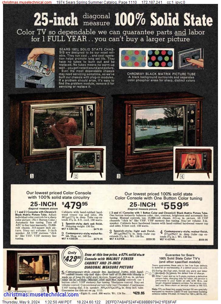 1974 Sears Spring Summer Catalog, Page 1110