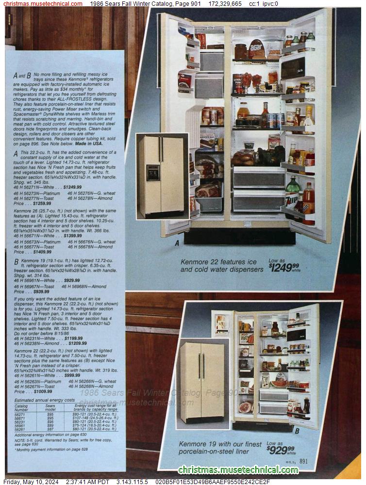1986 Sears Fall Winter Catalog, Page 901