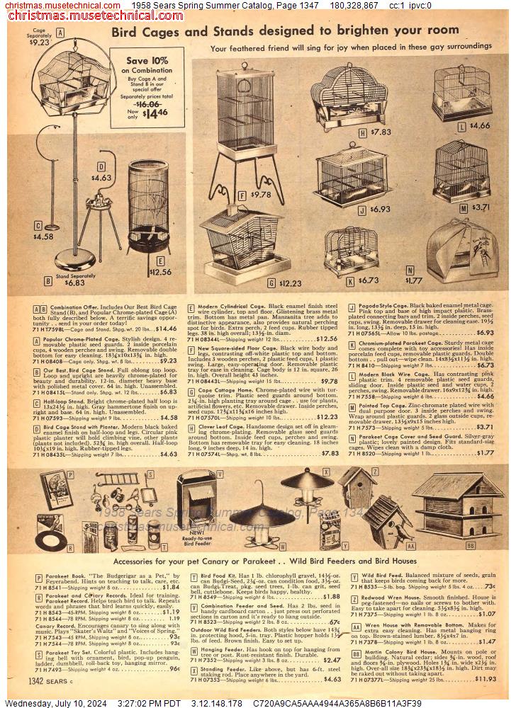 1958 Sears Spring Summer Catalog, Page 1347
