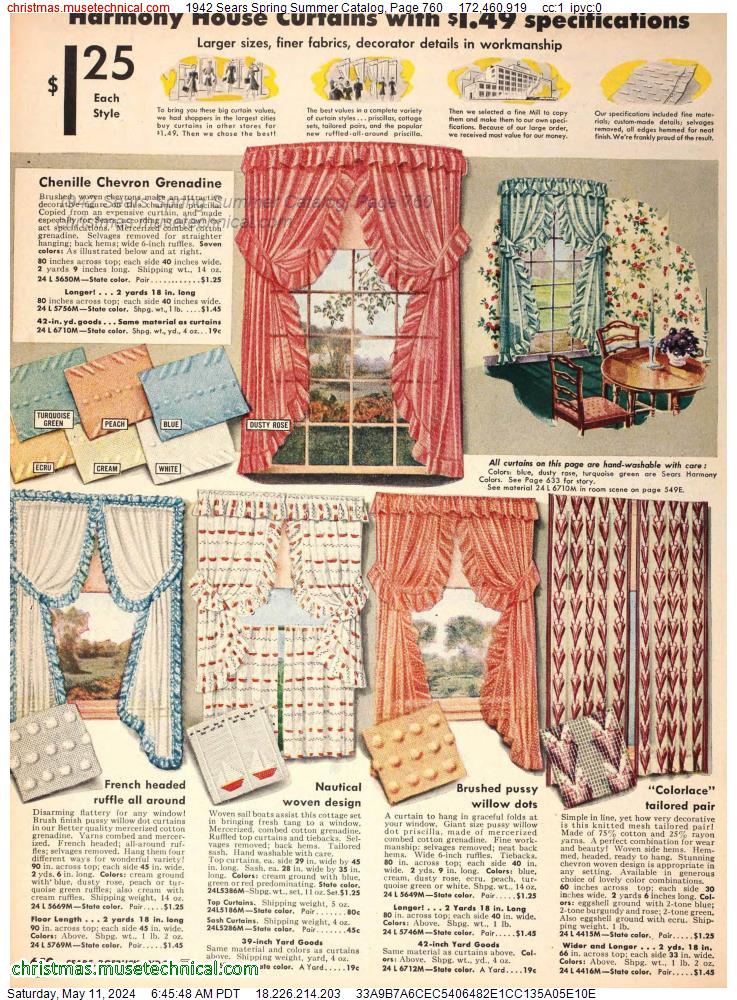 1942 Sears Spring Summer Catalog, Page 760