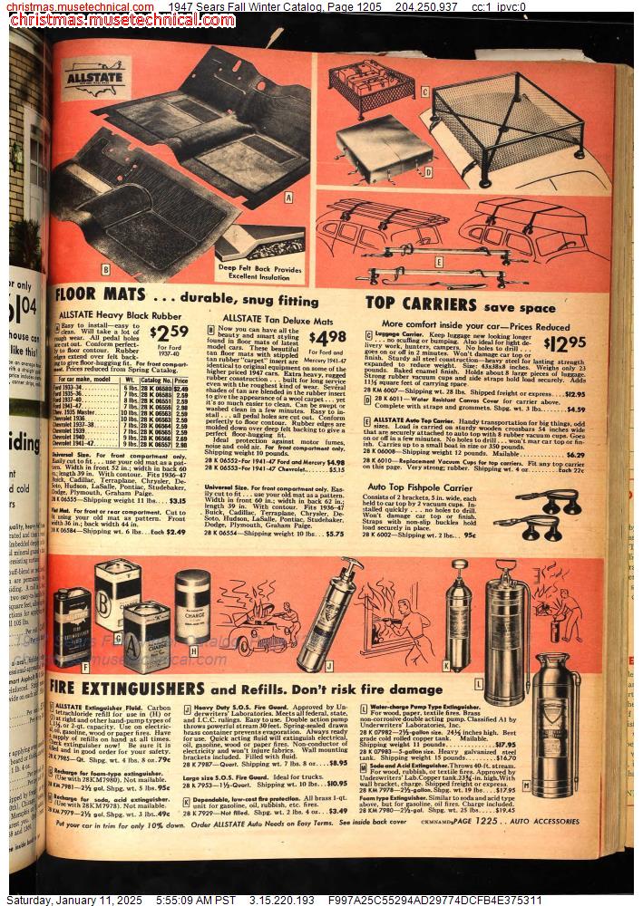 1947 Sears Fall Winter Catalog, Page 1205